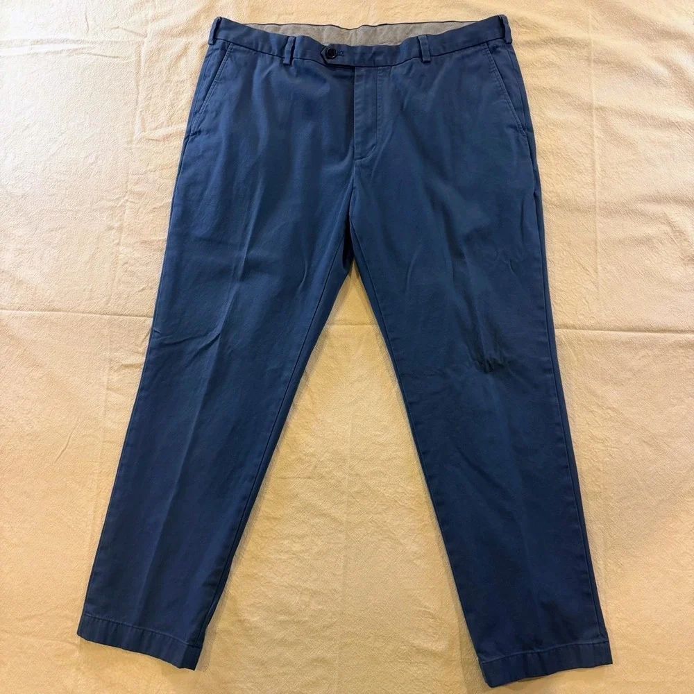 Brooks Brothers Milano Pants Mens 40x32 Blue Supima Chino Stretch